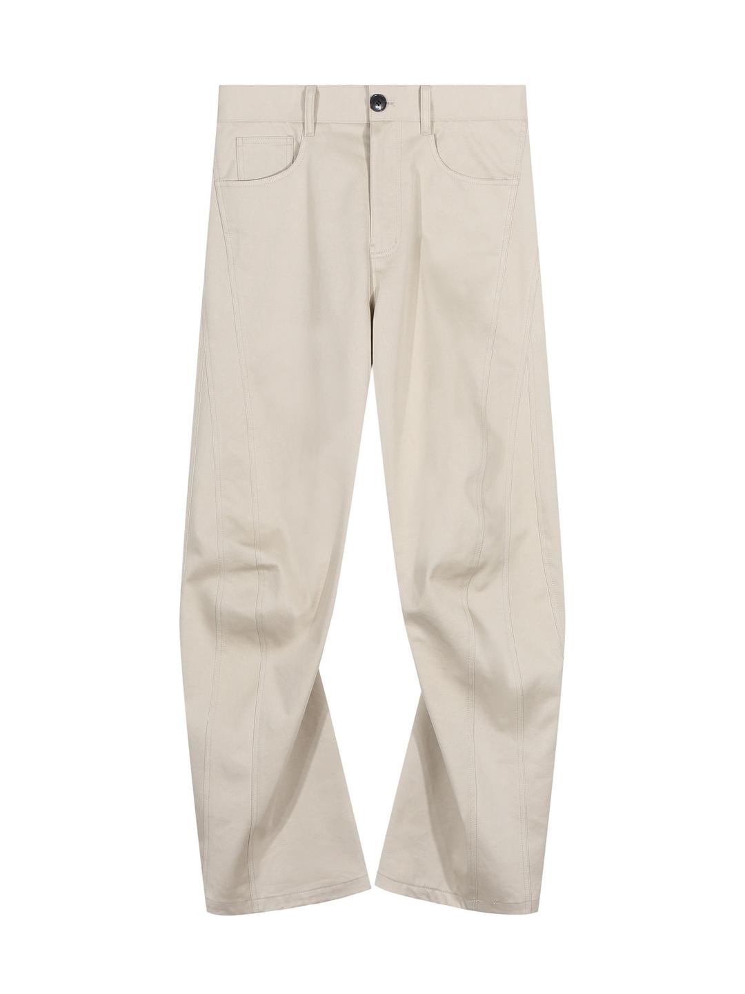Curved Silhouette Pants (Pale Beige) / Beige