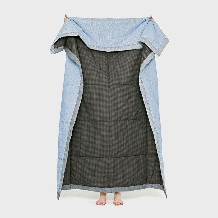Fuga Comforter - Khaki / Skyblue