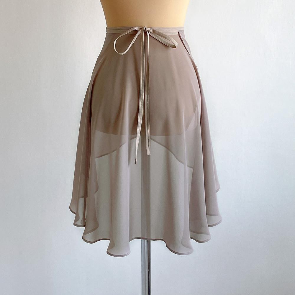 [토프베이지] 오브핏 미디기장 성인발레 쉬폰 발레스커트