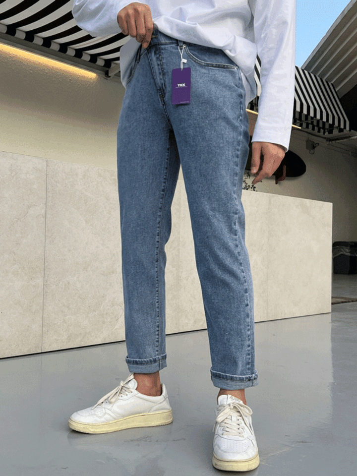 [기본/기모, S-5XL] 퀄리티 히든밴딩 워싱 데님팬츠