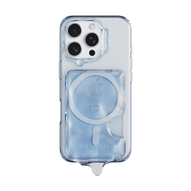 MAGSAFE DOUBLE LAYERS CASE & CARD POCKET - CLEAR BLUE