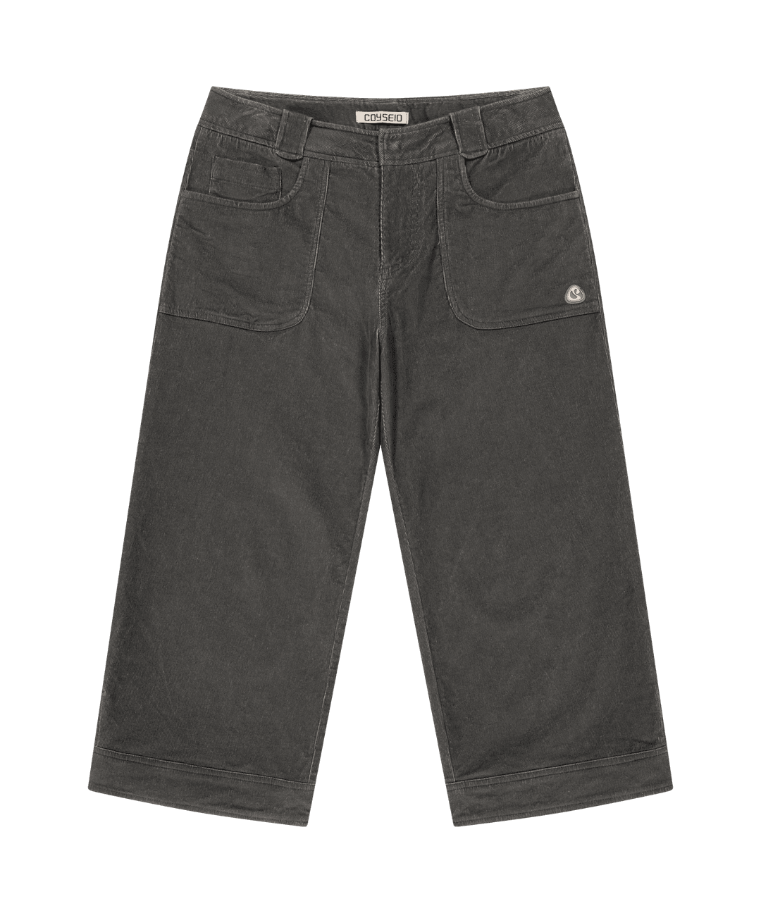 RUSTIC CORDUROY CAPRI PANTS CHARCOAL