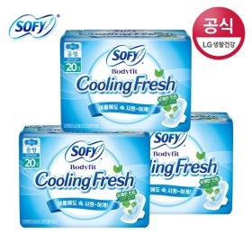 [쏘피] 바디피트 쿨링 프레쉬 생리대 중형 20p x 3팩