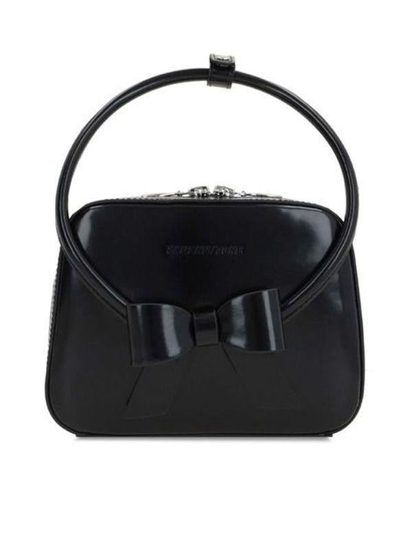 SEVERINE 보우 블랙 토트백