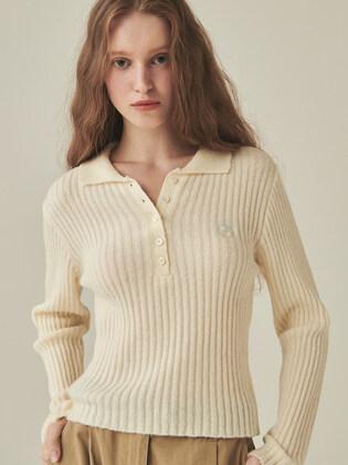 HENRYNECK COLLAR ALPACA KNIT IVORY
