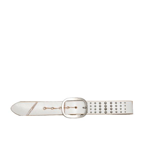 WHITE STUD LEATHER BELT