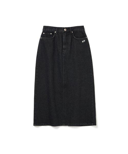 Women medium denim skirts [black]