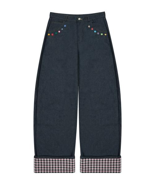 L19 COLOR BUTTON PANTS(NAVY)