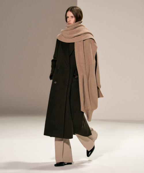 울 터틀 넥 니트 스카프 (beige)