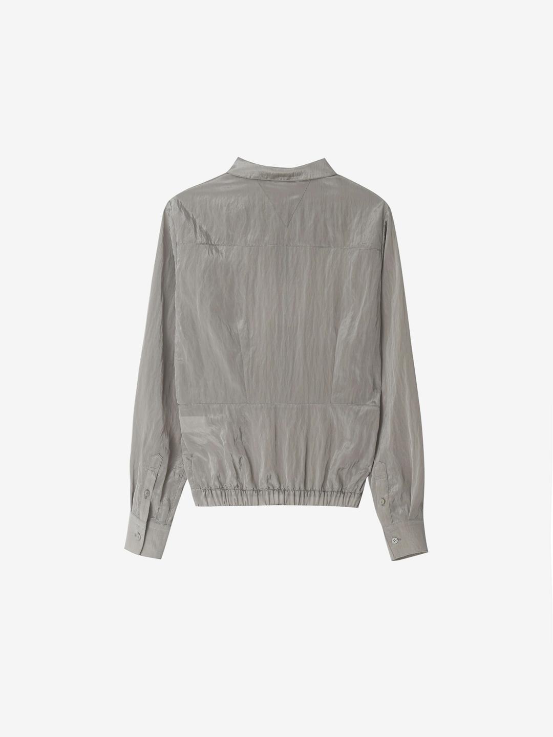 GLOSSY SEE-THROUGH SHIRT KHAKI