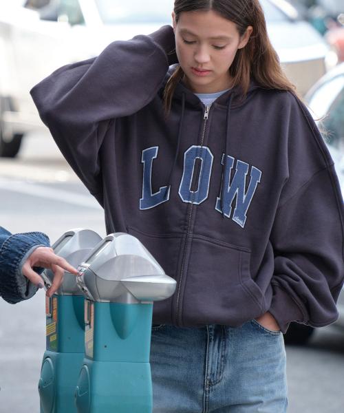 LOW SOFT SWEAT ZIP-UP HOODIE_CHARCOAL_LC267TS12CC