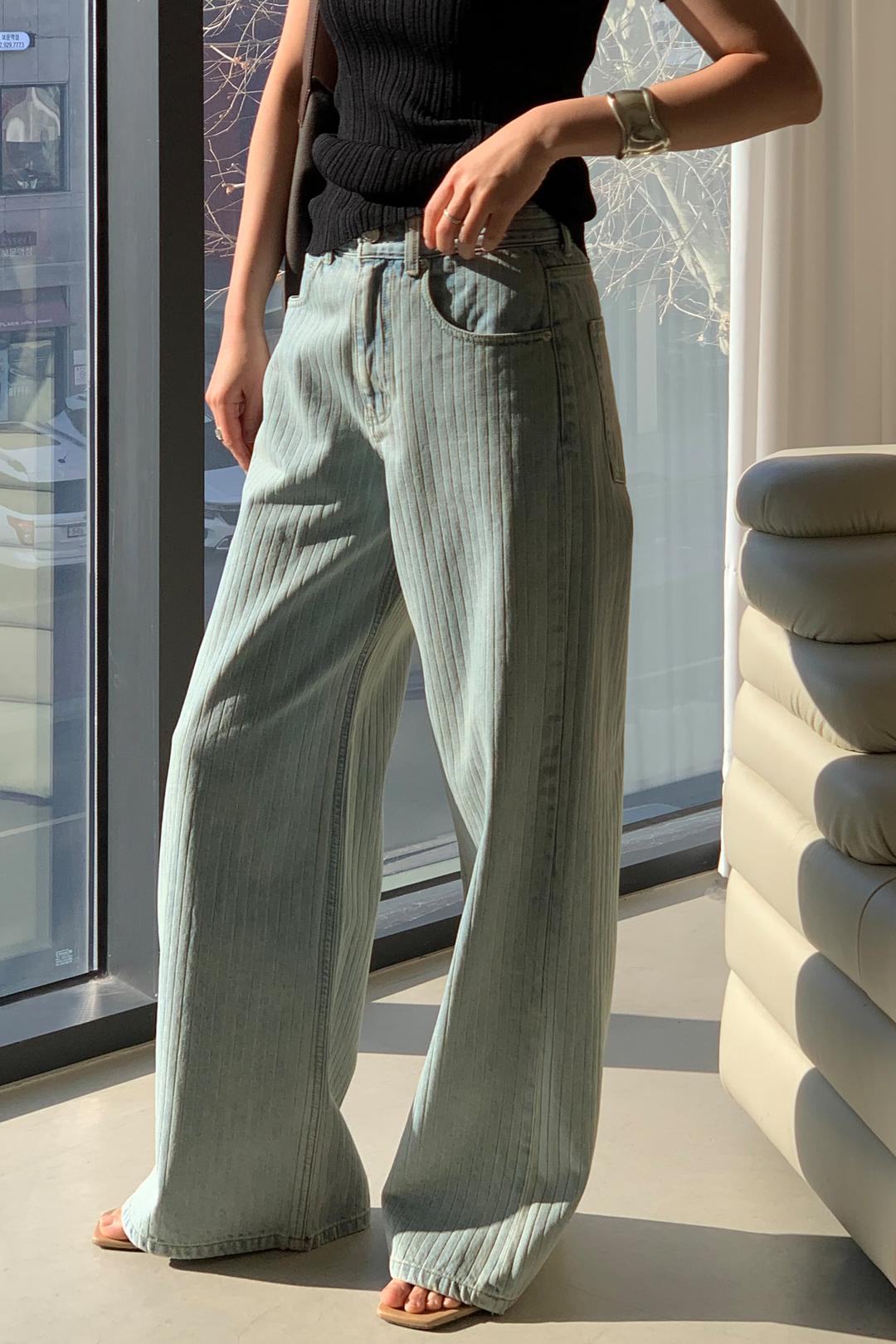 [3차] 애프터 스트라이프 데님 팬츠