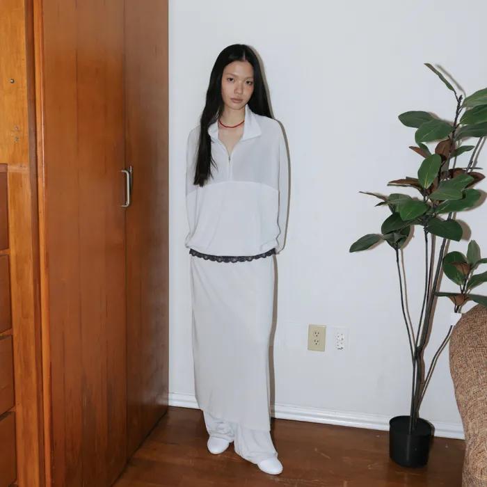 Half-zip jersey T (Light Gray / Dark Gray)