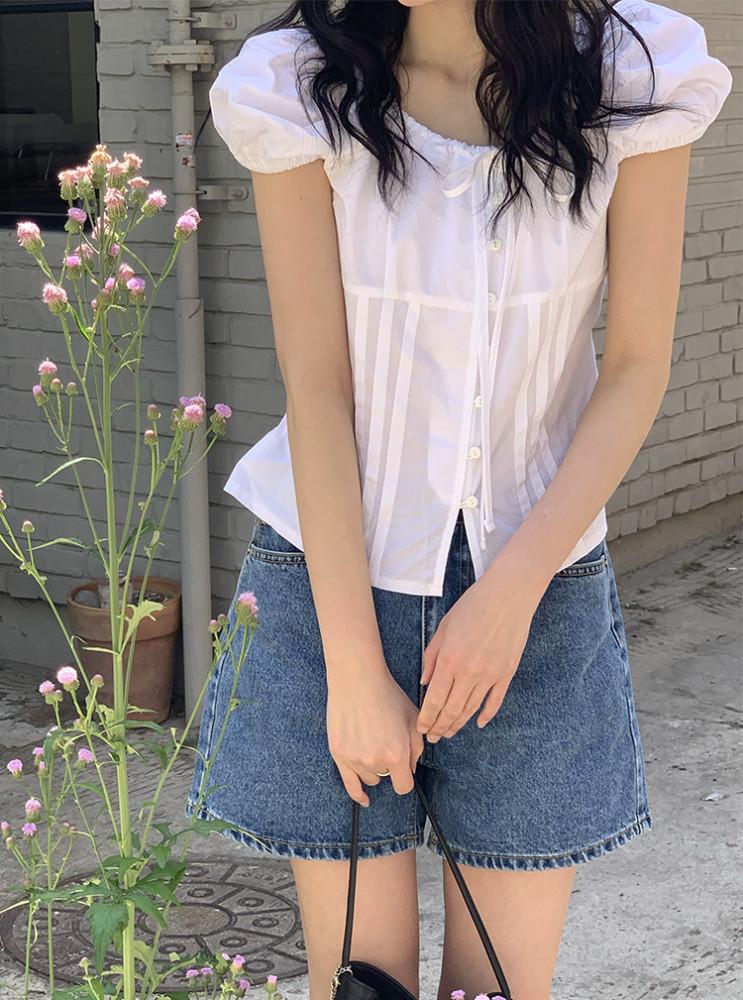 메르 리본 블라우스(2color)