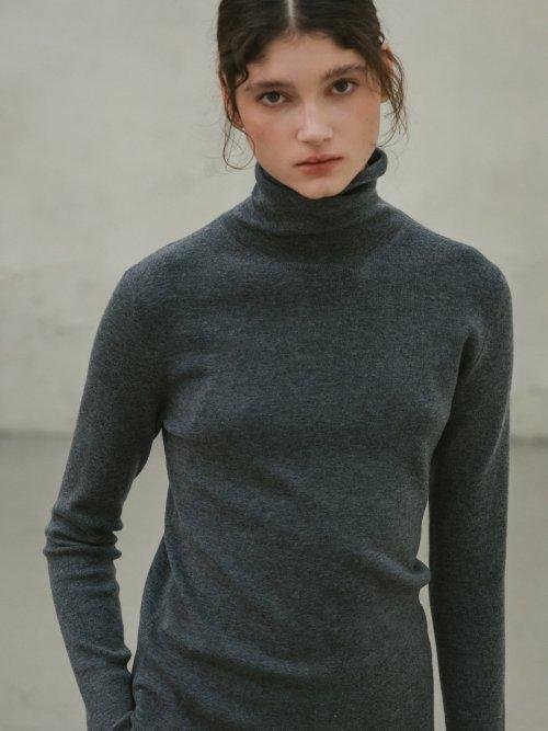 [ESSENTIAL] BACK SLIT TURTLE - CHARCOAL