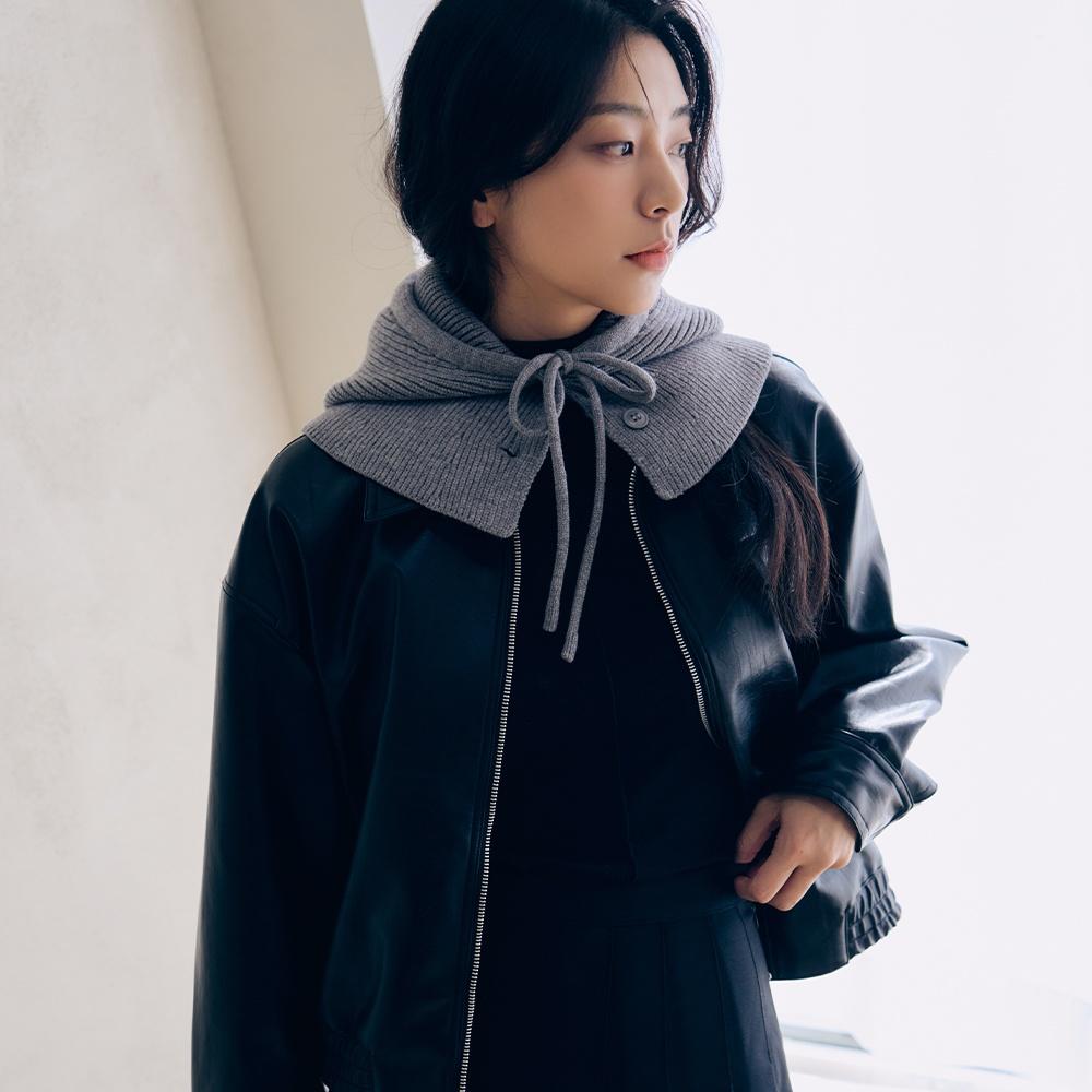 울 니트 버튼 바라클라바 [GREY]