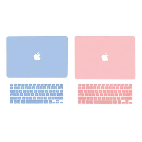 트루커버 맥북 전기종 파스텔 핑크 블루 케이스 키스킨 SET