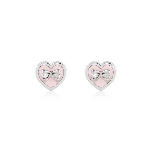 [silver925post] heart ribbon earring