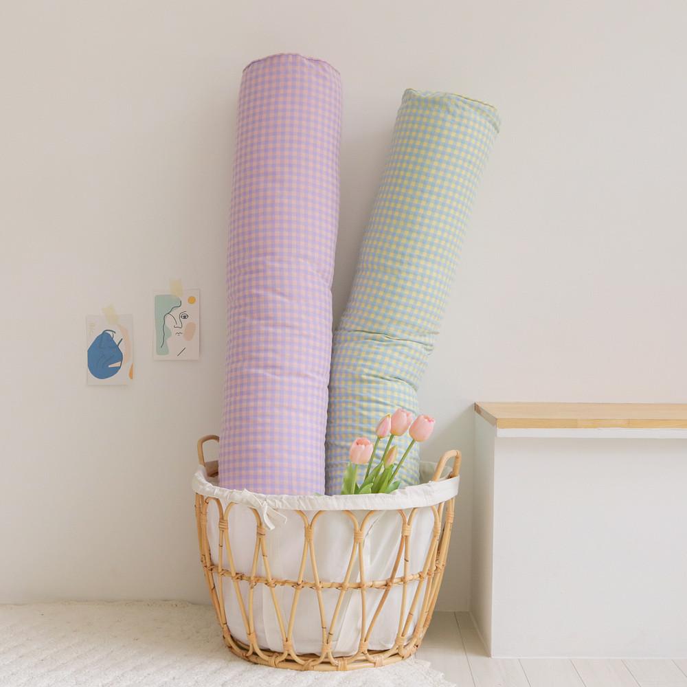 스윗체크 원형 안고자는 긴베개 롱쿠션 바디필로우 커버 110X20