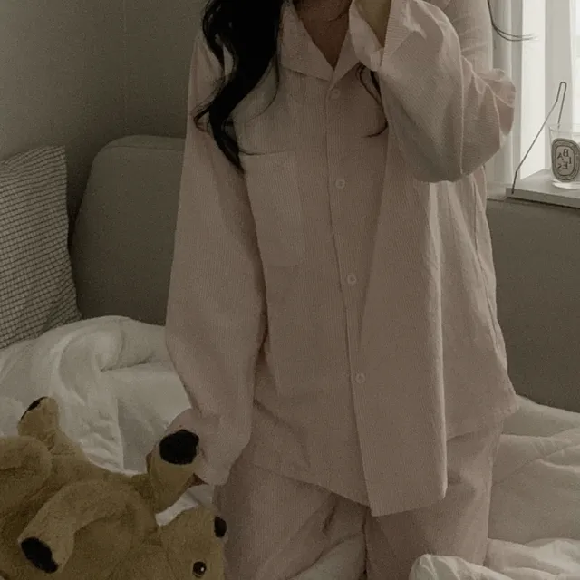 [자체제작][2size/4color] shirt pajamas set 커플잠옷