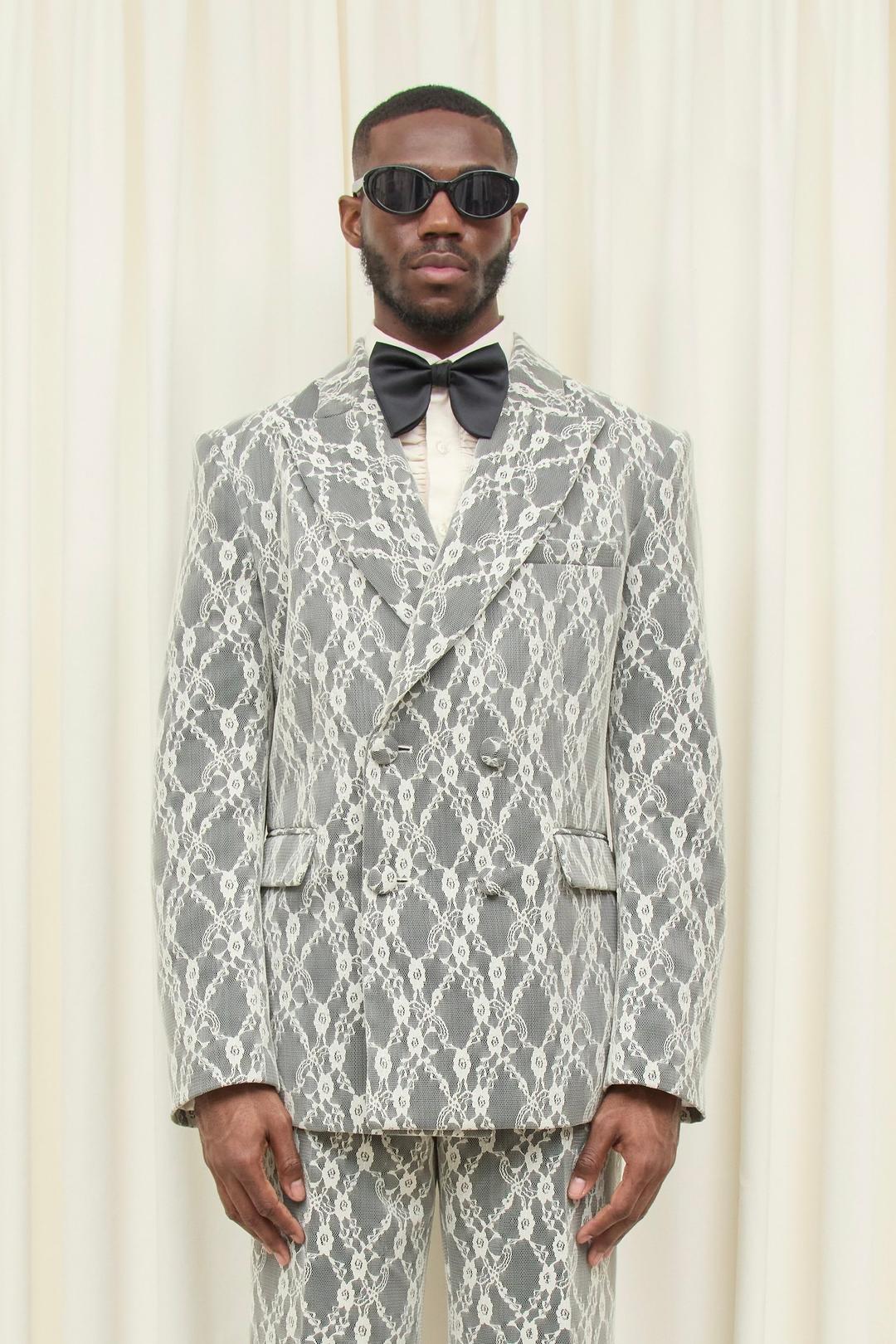 Benedict Lace Layer Blazer - Ivory Lace/Black Base — Tanner Fletcher