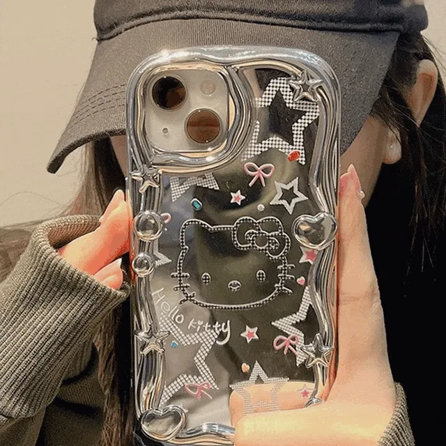 [ 🚀당일출고!] 귀여운 아이폰 실버 메탈 고양이 키티 캐릭터 유니크 키치 힙 실리콘 젤리 핸드폰 휴대폰 애플 폰 우정 케이스 아이폰케이스 X 11 12 프로 13 14 프로맥스