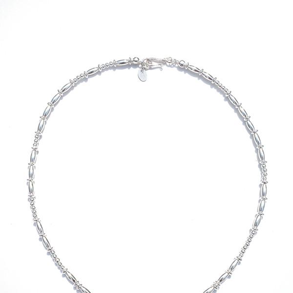 SILVER PEBBLE NECKLACE(925 SILVER)