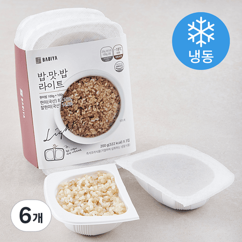 밥이야 밥맛밥라이트 현미밥 (냉동), 200g, 6개 - 간편식 | 쿠팡