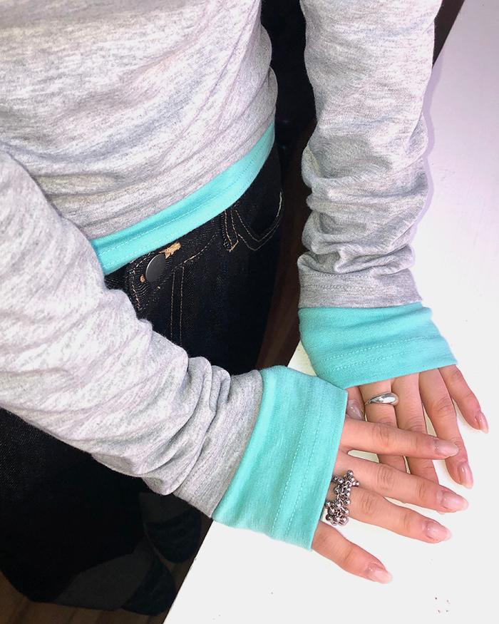 원더원더 [5color] 데니 슬림핏 무지 기본 티셔츠