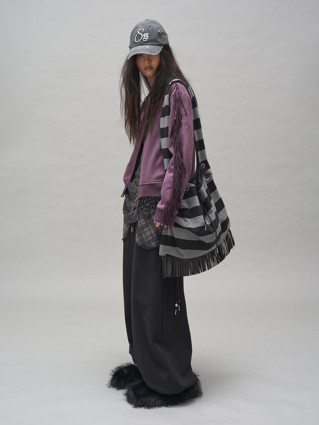 VIAN FRINGE CONTRAST BAG_BLACK