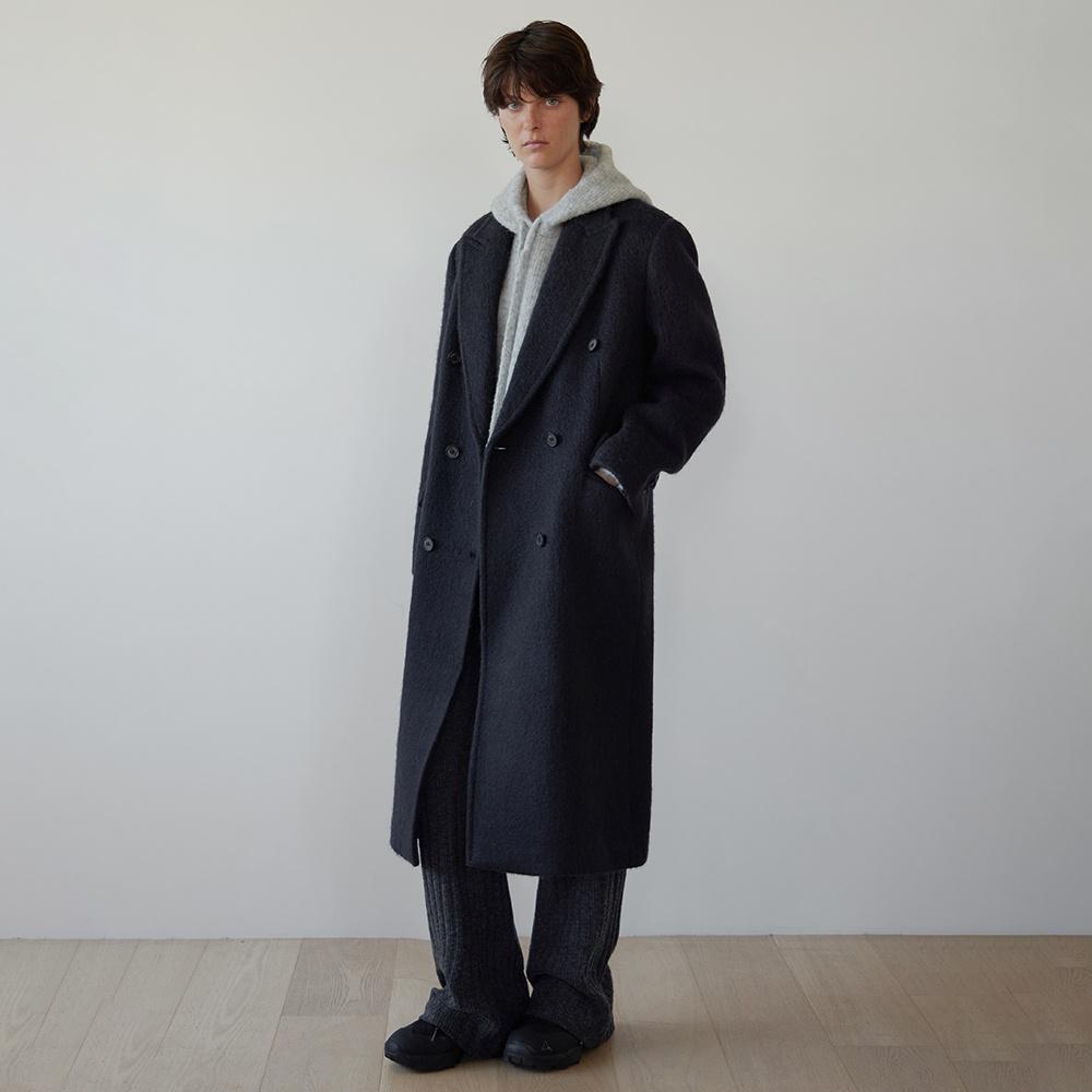 Hairy Alpaca Blended Classic Coat - Black