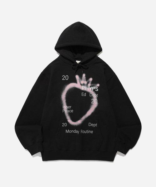 PHYPS® SPRAY BIG STRAWBERRY HOODIE BLACK