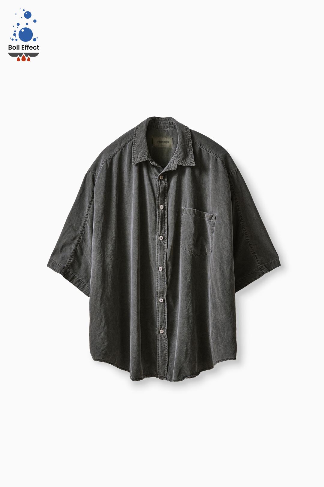 OVERDYED GREY BOIL EFFECT TENCEL COTTON DRILL COVERABLE SHIRTS V.3 (ECP GARMENT PROCESS)