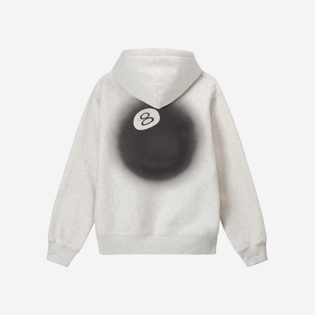 Stussy 8 Ball Fade Hoodie Ash Heather