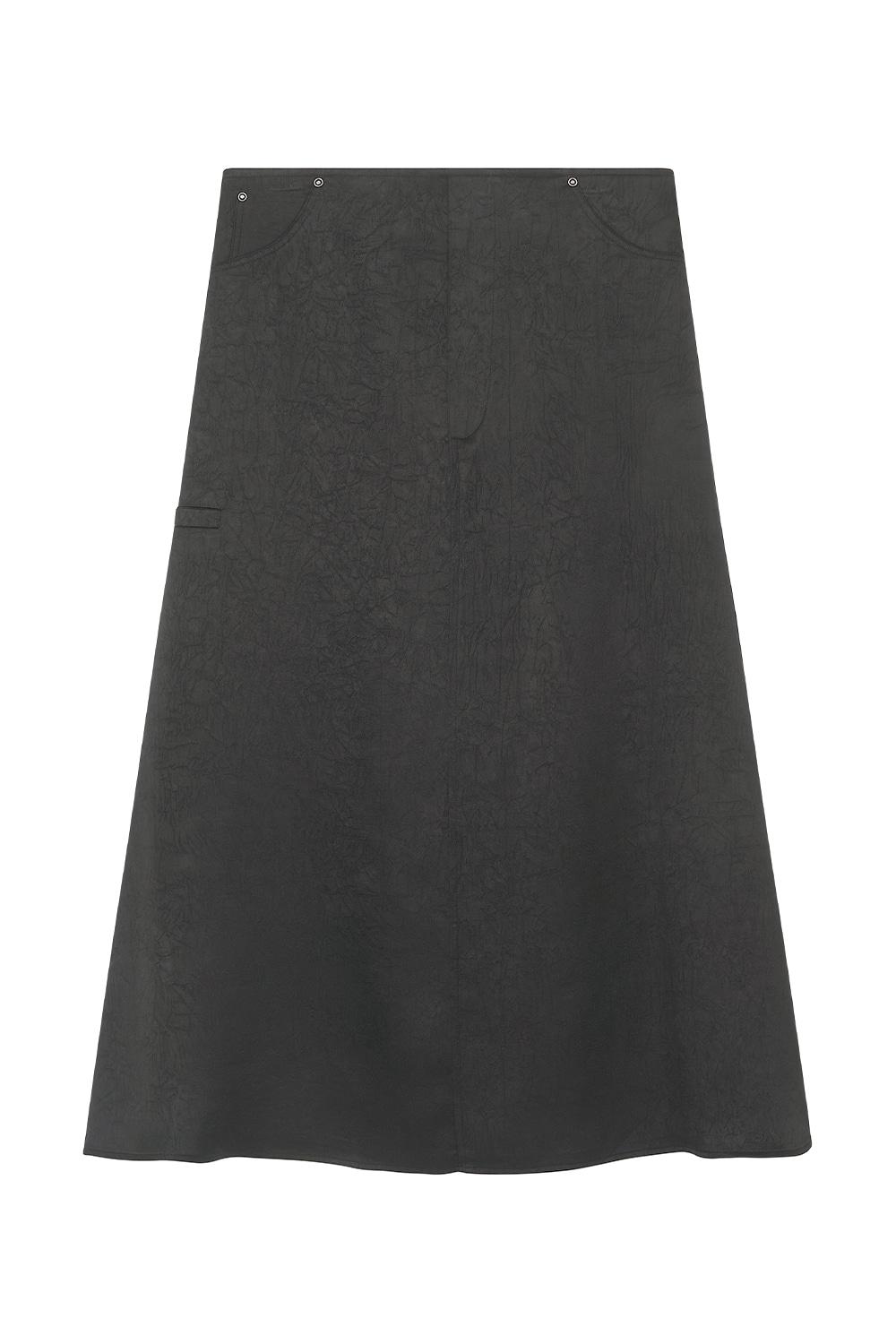 [2차 리오더] [10/13일 배송] Crease satin skirt (Black)