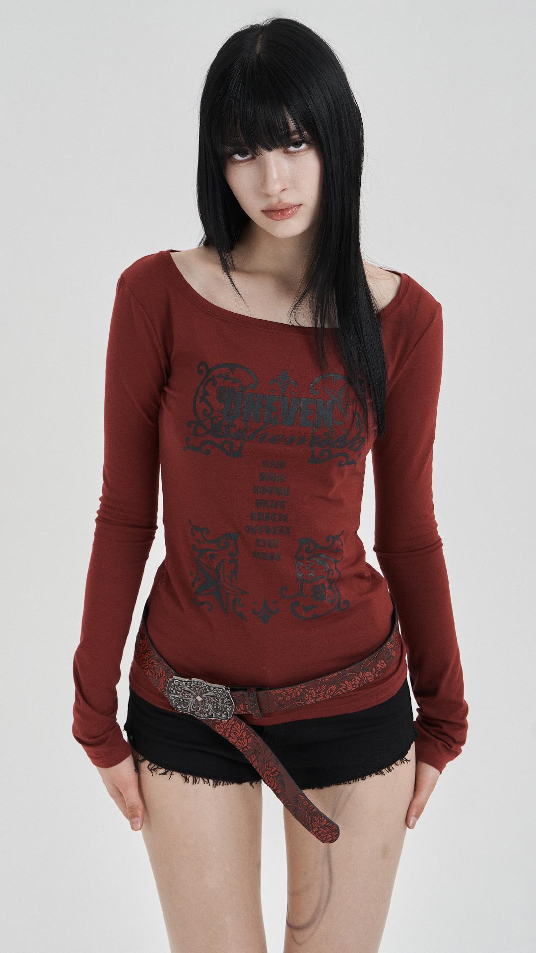 Dark redBohemian graphiclongsleeve