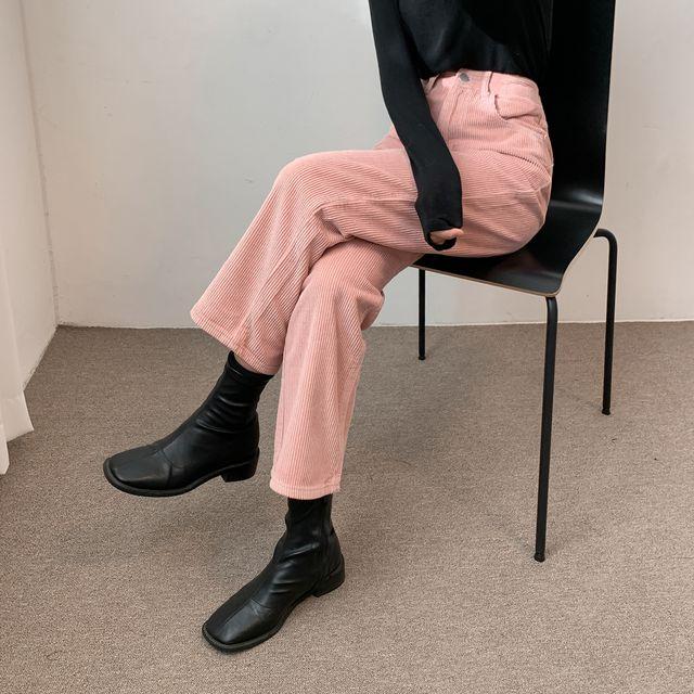 하이웨스트 골덴 세미 와이드 일자 통 팬츠