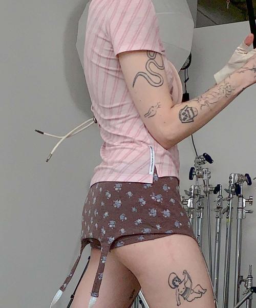 Cottage Garter Belt Skort Brown
