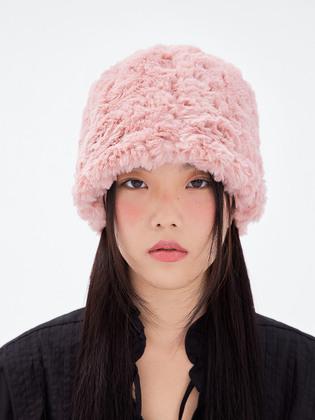 fluffy hat_rose