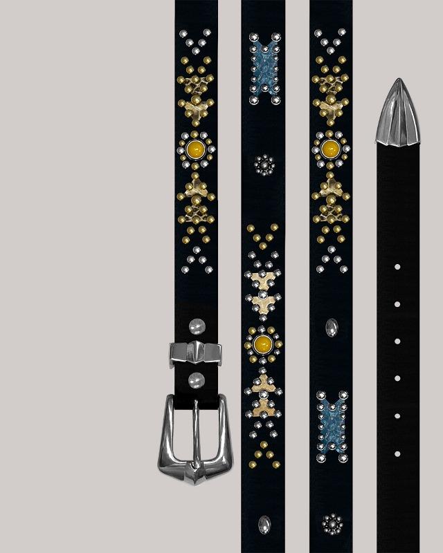 Navajo Yellow Stone Leather Belt