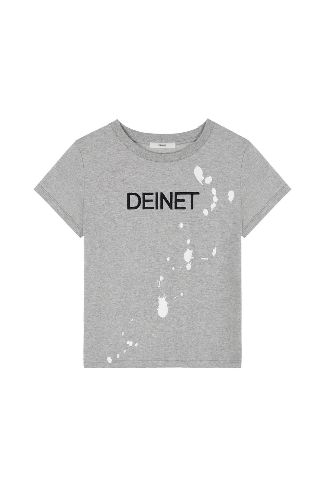 DEINET LOGO PAINTING T-SHIRTS IN GREY