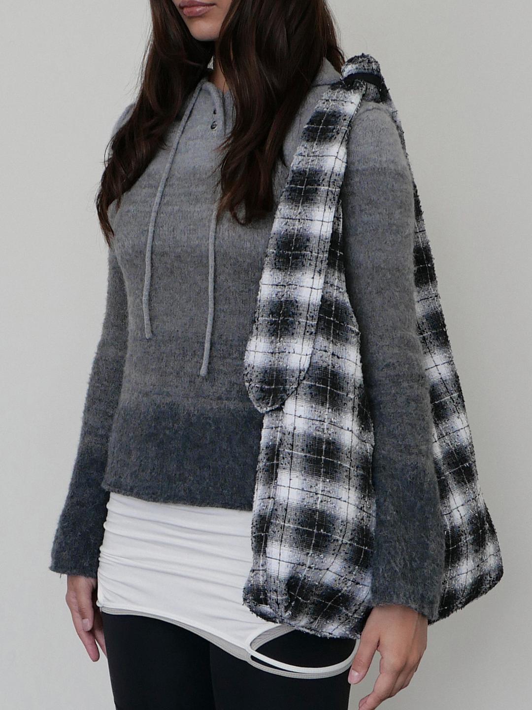 Vintage Check Knot Shoulder&Cross Bag_Black&White