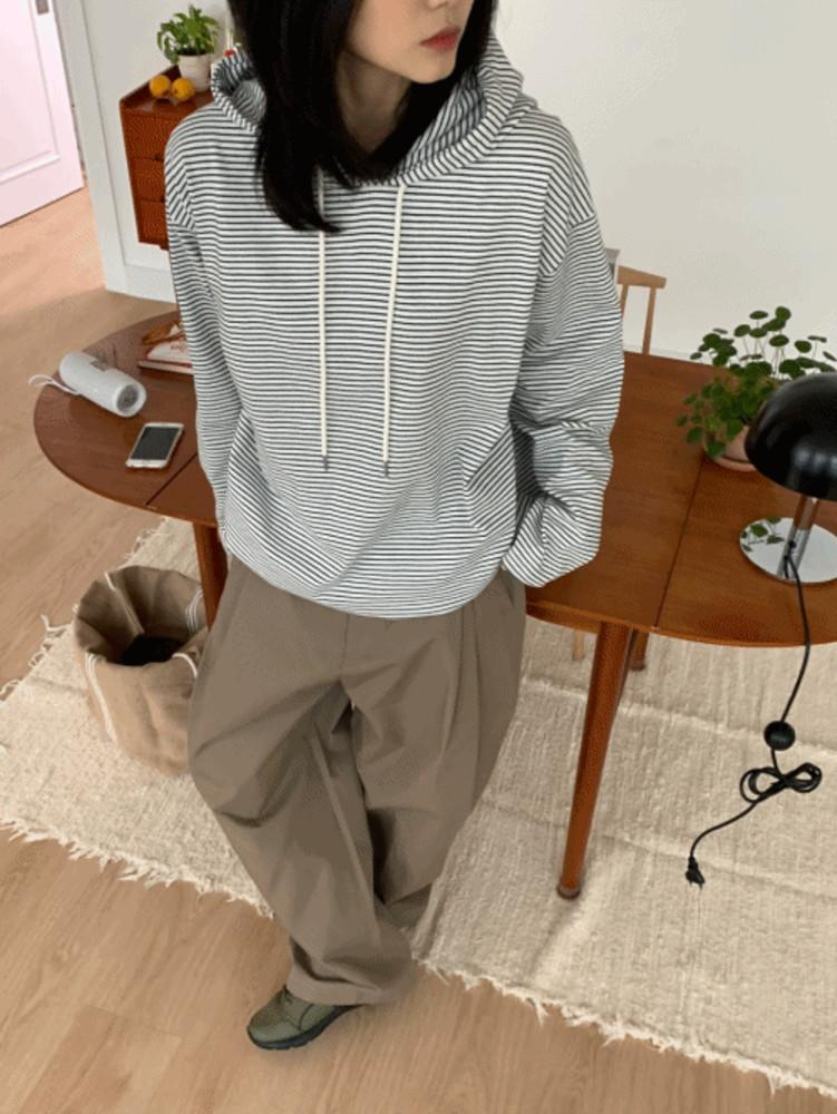 엔피 스트라이프 후드 T (2 color)