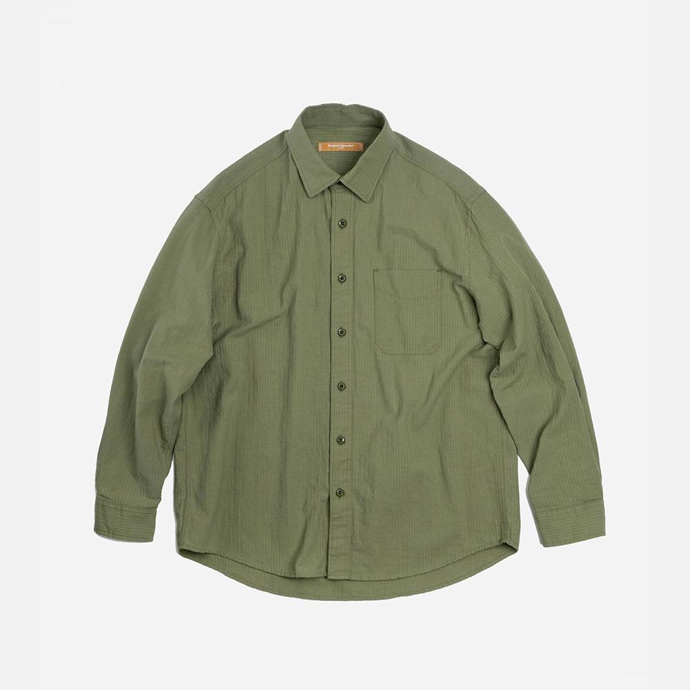 OG Dobby weave seersucker shirt _ olive