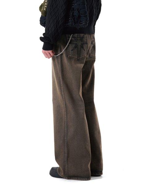 Needlework Denim Pants (Sand Black)