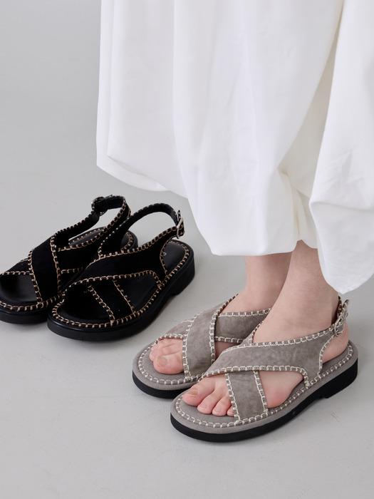 블랭킷 스티치 슬링백 샌들 (2color)