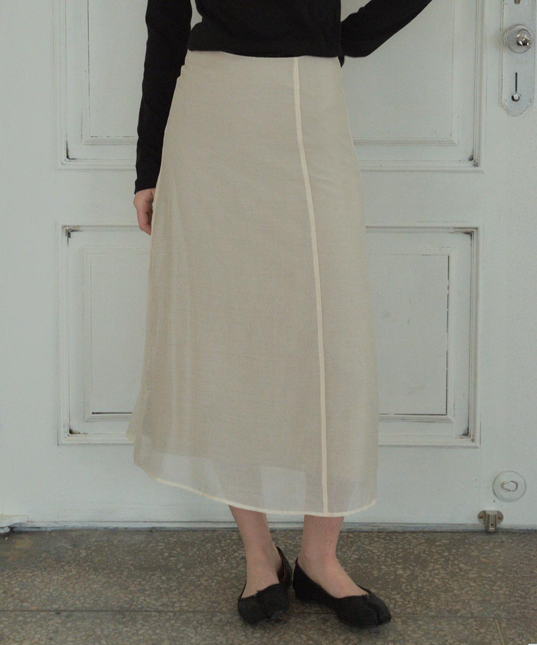 씨타 See-through Layered Skirts_CTS608(Beige)