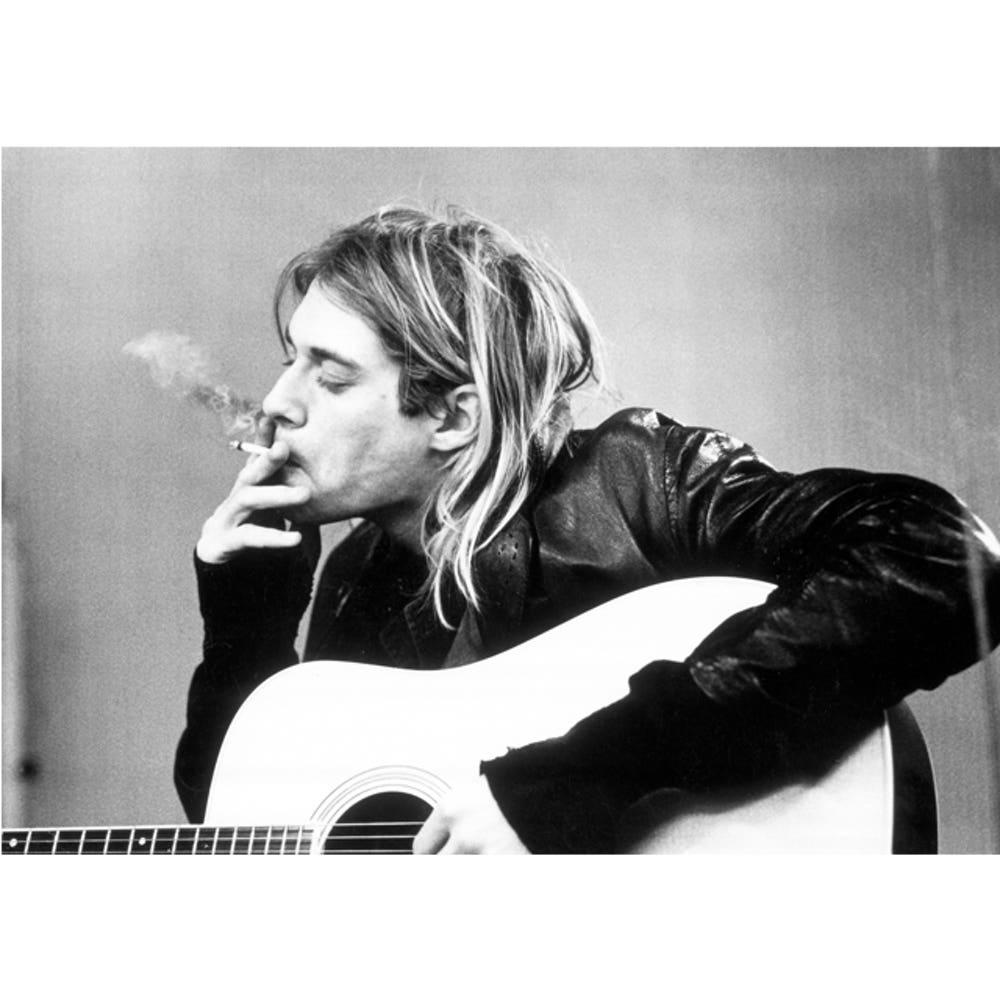 TMB-059 커트 코베인 너바나 대형 포스터 브로마이드 뮤지션 음악 A3 가로형 스모킹