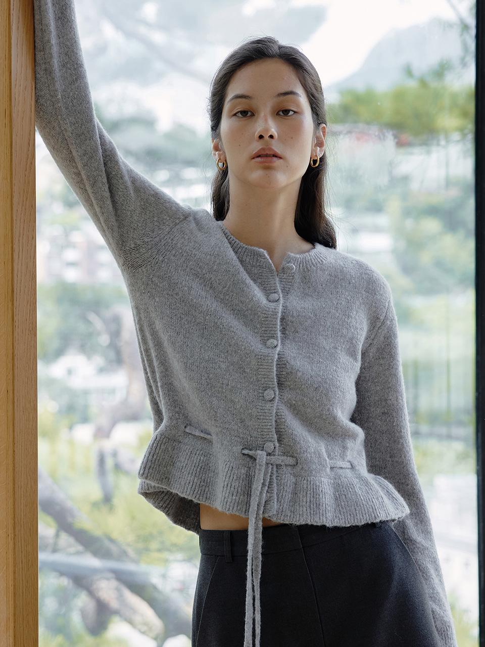 FRILL BUTTON KNIT CARDIGAN_3COLOR