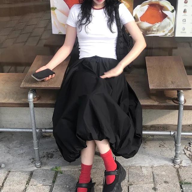 [*주문폭주] 벌룬 롱스커트 (2color)